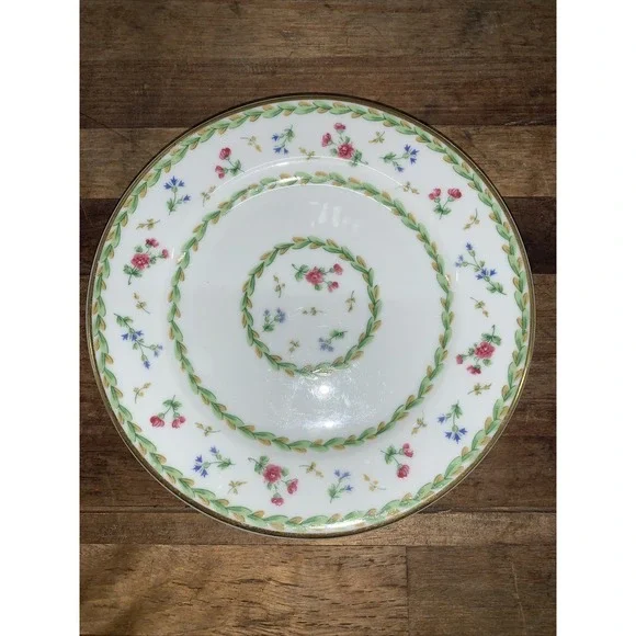 Bernardaud Limoges Green Pink Cup and Saucer Bread Trio Artois - Picture 5 of 6